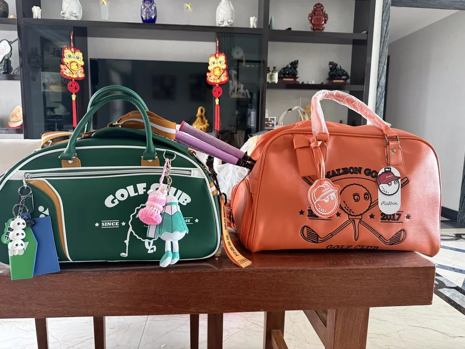 

2025 Golf Clothing Bag, Fashionable and Casual Glossy, Leather Craft Handbag, Large-capacity Handbag.