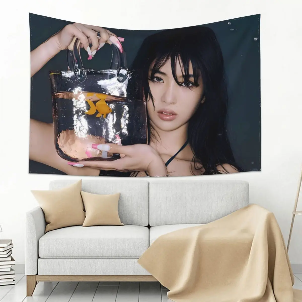 KATSEYE Member Manon Lara, Sophia, Megan, Yoonchae, Tapestry Hanger Aesthetic Wall Tapestries Room Home Background Cloth Blanket