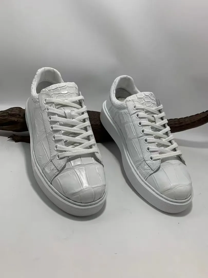 100% real genuine crocodile skin men oxford shoe with genuine cowhide skin lining Alligator leather Sneaker shoe greycolor