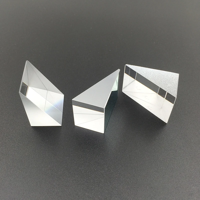 30 60 90 Degree Right Angle Triangular Prism Lazy Glasses Lens Coating K9 Glass Total Reflection Prism Factory Customization