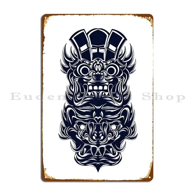 Barong Bali Indonesia Metal Sign Club Wall Plaque Kitchen Wall Decor Print Tin Sign Poster