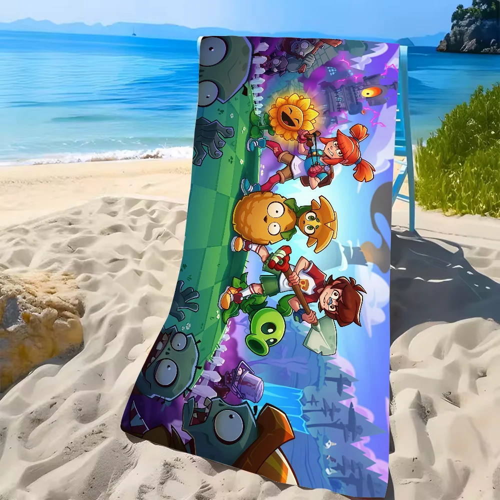لعبة المغامرة النباتات مقابل الزومبي منشفة الشاطئ منشفة كبيرة الحجم للسفر والتخييم ماصة مناشف السباحة الصيفية #4
