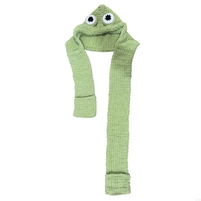 Halloween-Tiercharakter-Schal, Totenkopf-Mütze für Erwachsene, 3-in-1, hellgrüne Halswickel-Totenkopfkappe mit Handtaschen für – Detail 9