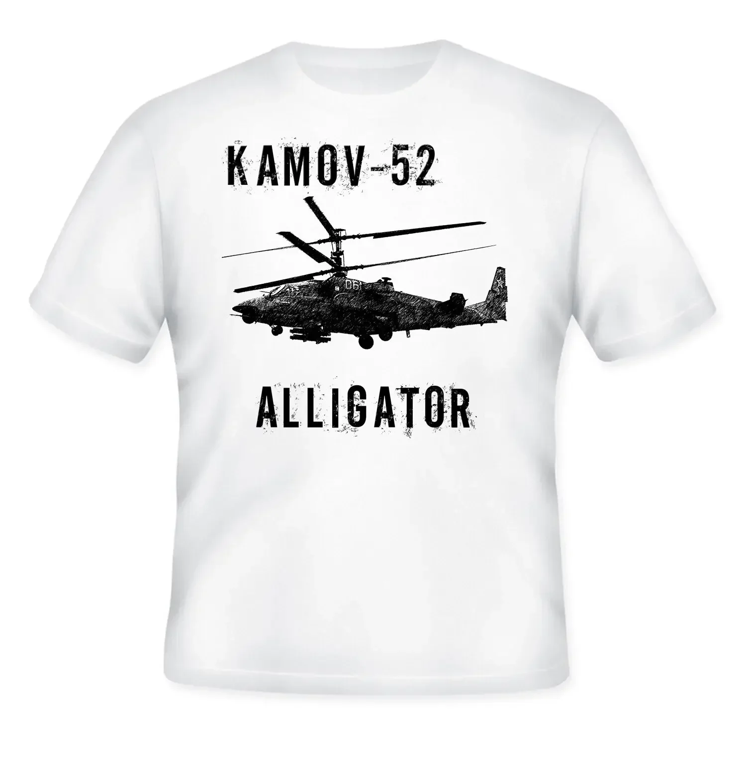 

KAMOV 52 ALLIGATOR RUSSIAN HELICOPTER Men NEW WHITE COTTON TSHIRT