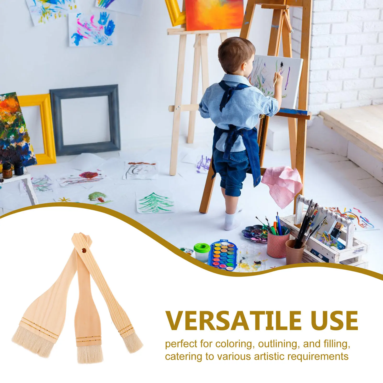 

Набор из 3 шерстяных кистей с тонким наконечником и деревянной ручкой для росписи керамики, акварели, масляной живописи, детализации и контурирования. Многоразовый инструмент для творчества.