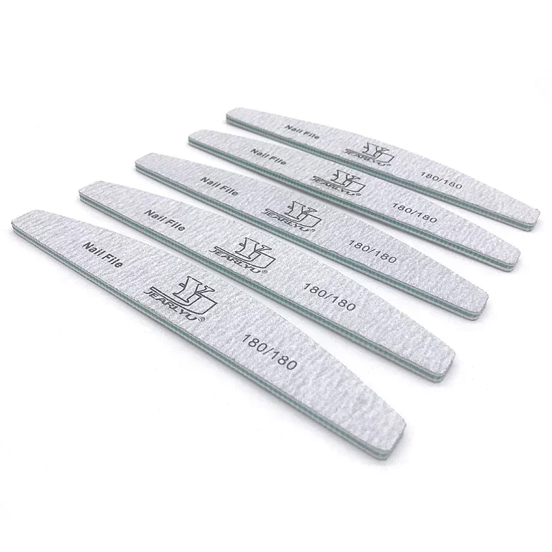 1pc Double Sided 80 100 150 180 240 Grit Nail File Moon Style Nail Polish File Set Limes Professional Nails Files Nails Tools
