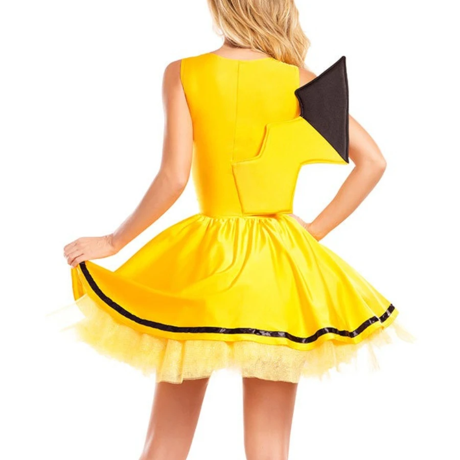 زي أنيمي بيكاتشو 2025 باللون الأصفر النابض بالحياة | زي تنكري للعب الأدوار مع ذيل قابل للفصل، فستان حفلات تنكرية للمعجبين #6