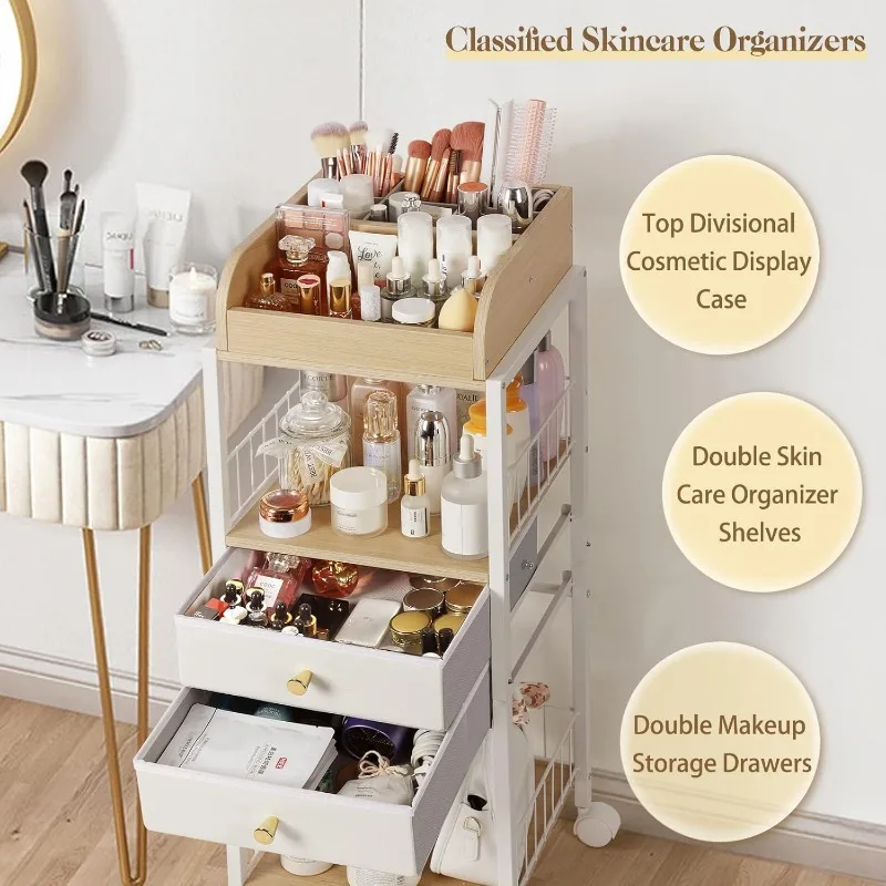 Makeup Organizer,  Make Up Organizers and Storage with Drawers, Vanity Organizer Cosmetics Display Cases Holder