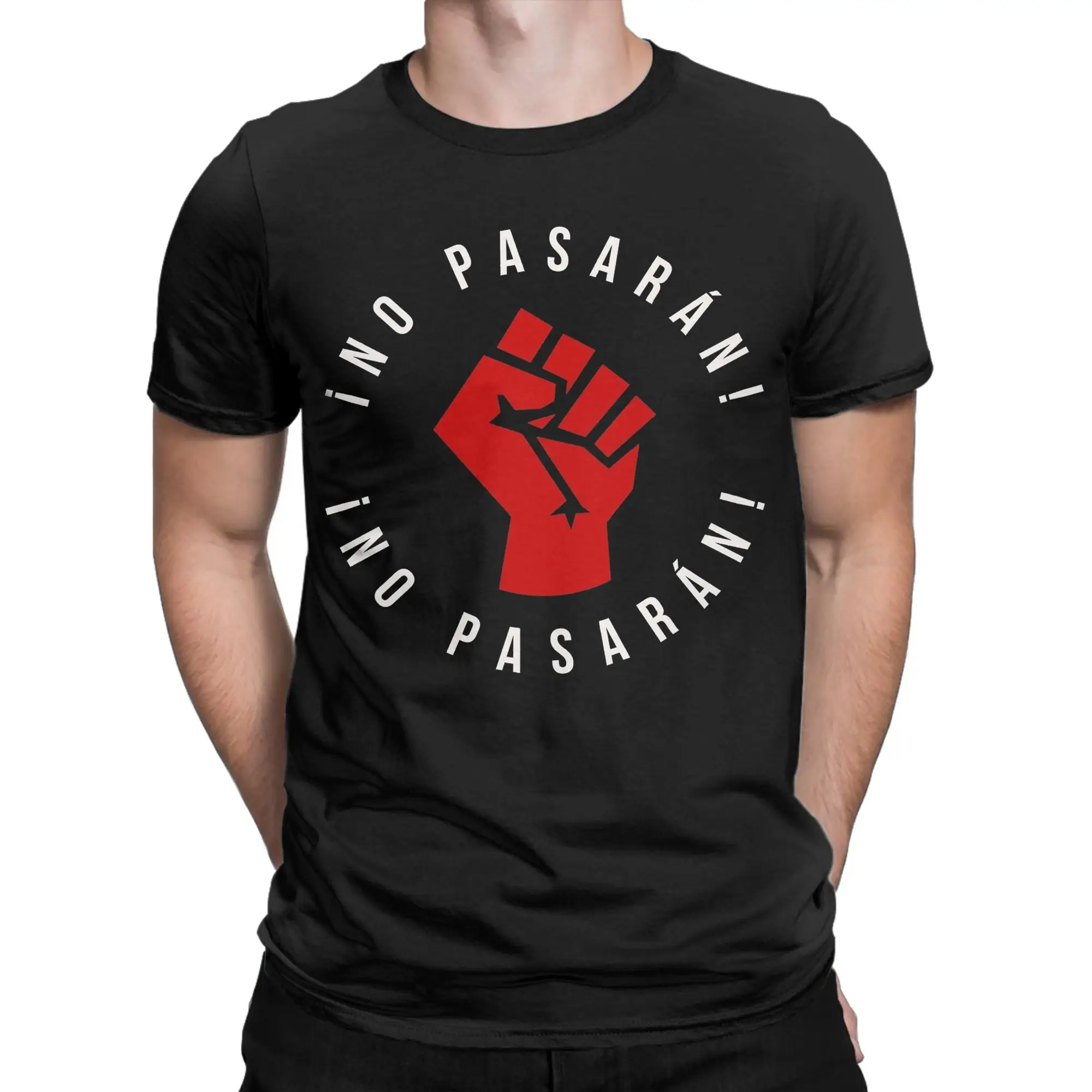 Men Women No Pasaran T Shirt  100% Cotton Clothes Vintage Short Sleeve Round Neck Tee Shirt Printing T-Shirts