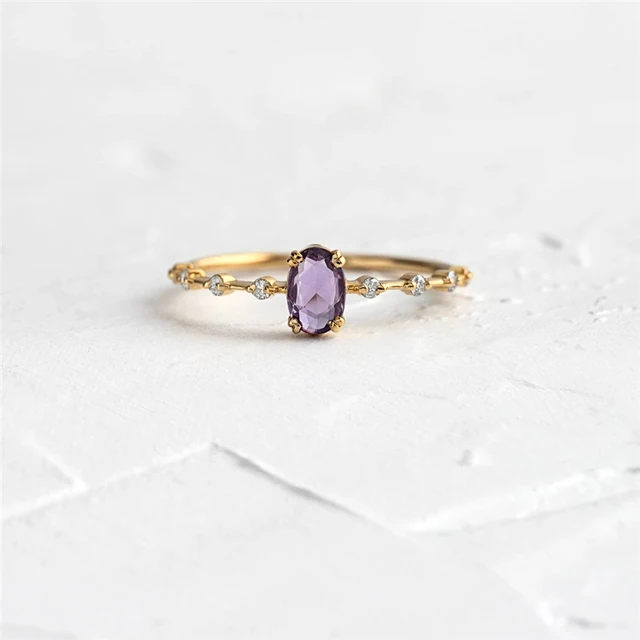 Aide 925 Sterling Silver Gold Single Round Zircon Crystal Rings Women Cubic Zirconia Jeweled Leaf Loop Wedding Engagement Ring