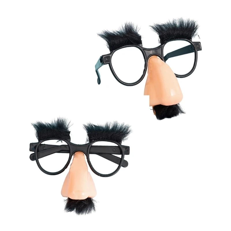 Y1UB Funny Disguise Glasses Stand out with Big Nose Eyebrows Design for Halloween Party