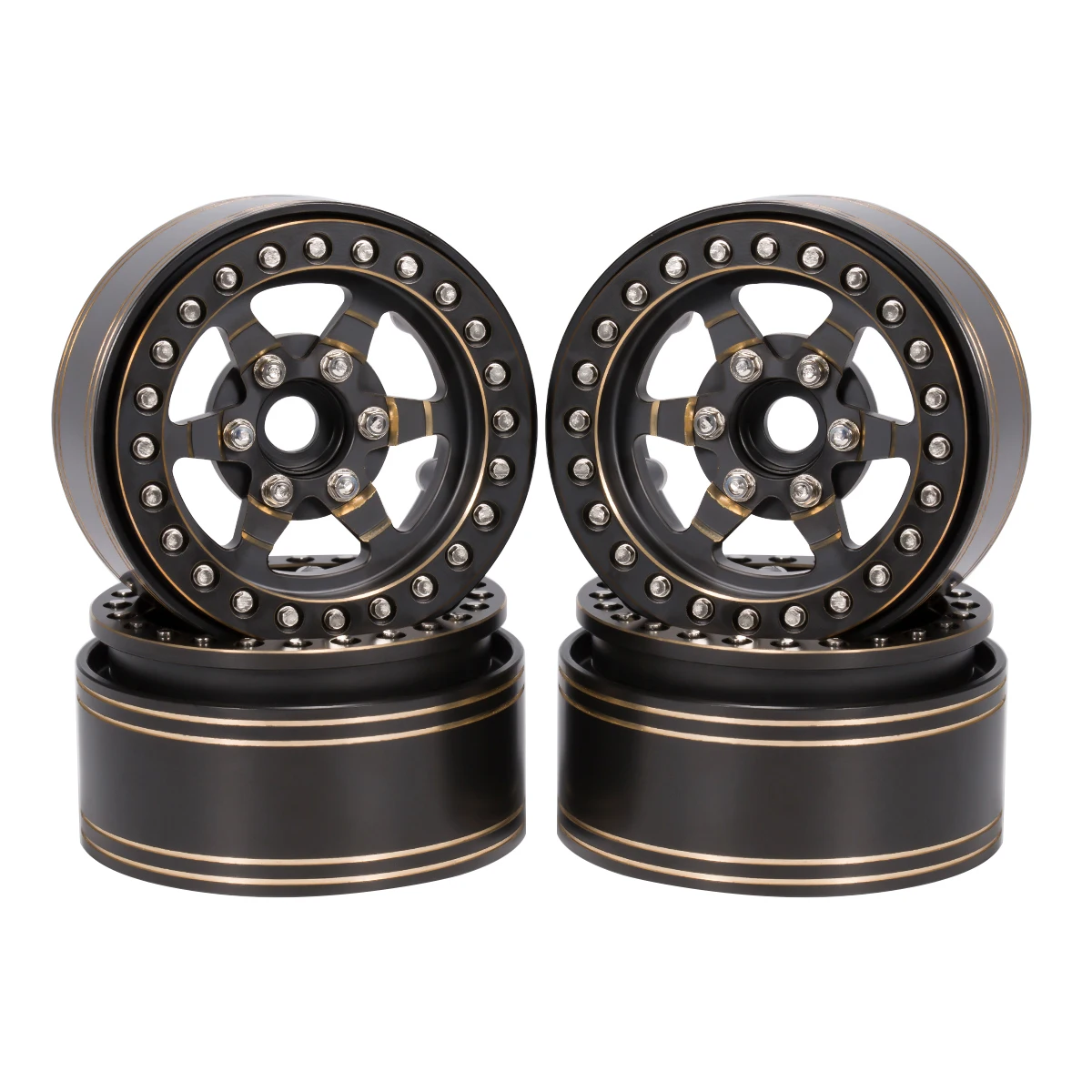 239g/pcs Brass 1.9 Beadlock Wheel Rims with Scale Hardware for 1/10 RC Crawler LCG Chassis SCX10 Pro VS4 VRD Carbon Kit TRX4 D90
