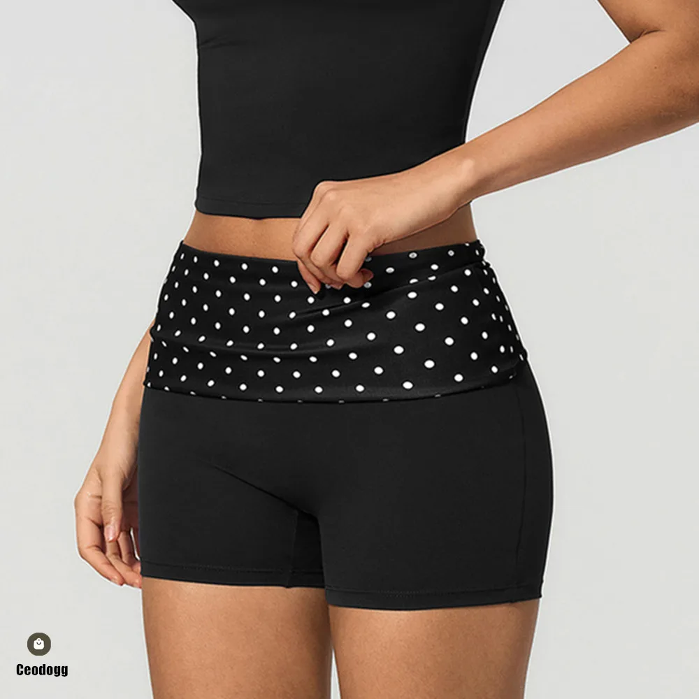 Women Sports Short Yoga Shorts Squat Proof Shorts Fold Squat Proof Fitness Bottoms Quick Drying Cycling Workout Gym Shorts XP204