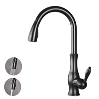 Tuqiu Gold Pull Out Kitchen Faucet Brass Black Sink Faucet Mixer Tap 360 degree rotation torneira cozinha mixer taps Kitchen Tap