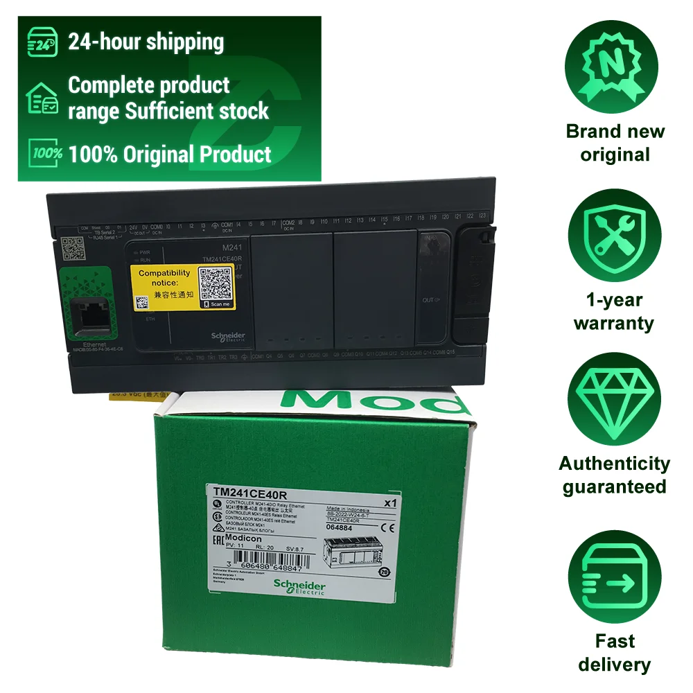 Brand New Original Modicon M241 PLC Compact Programmable Logic Controller TM241CE40R for Automation Control System