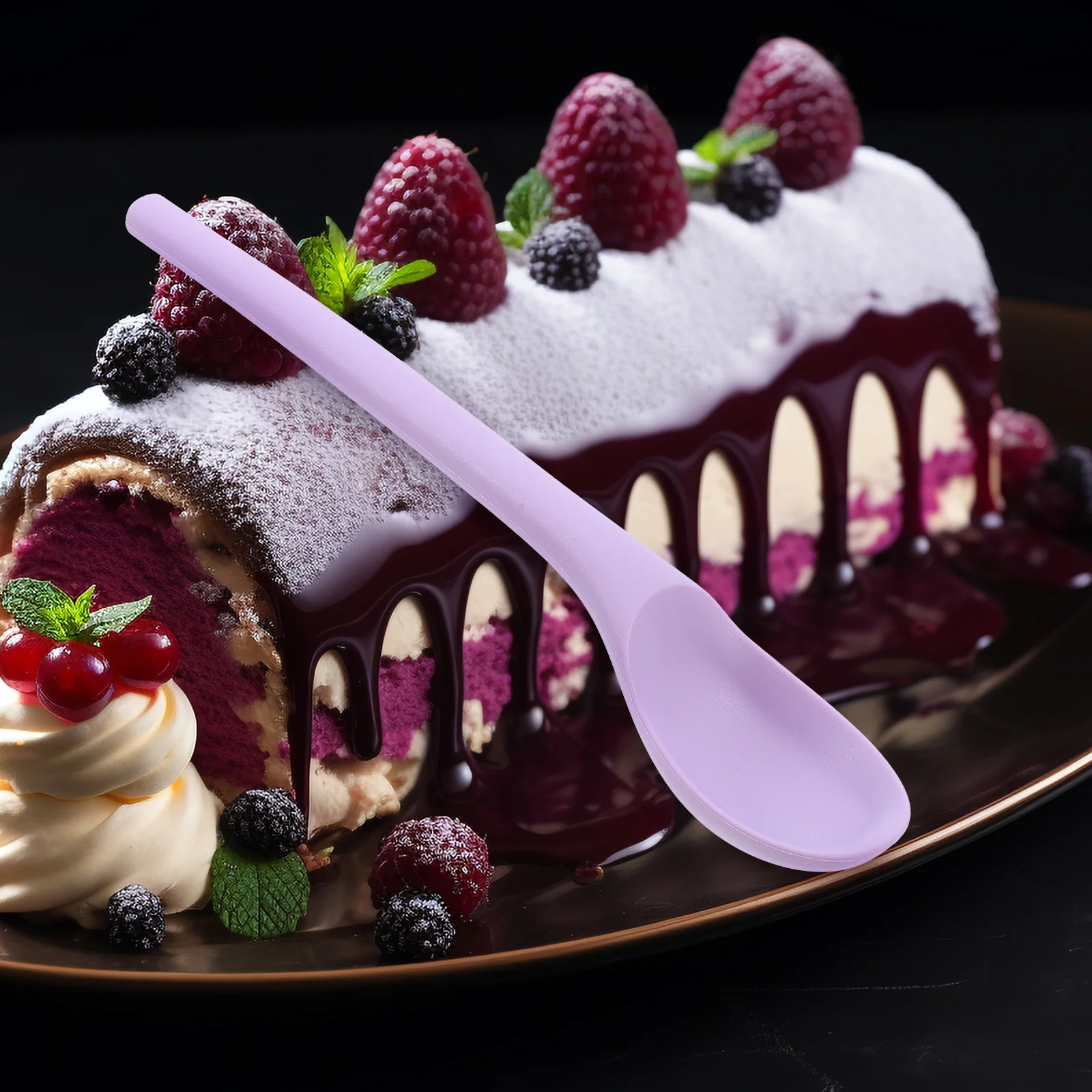 

4Pcs Silicone Spoons Versatile Nonstick Cooking Mixing Stirring Soup Spoons Kitchen Gadgets for Home Restaurant Use