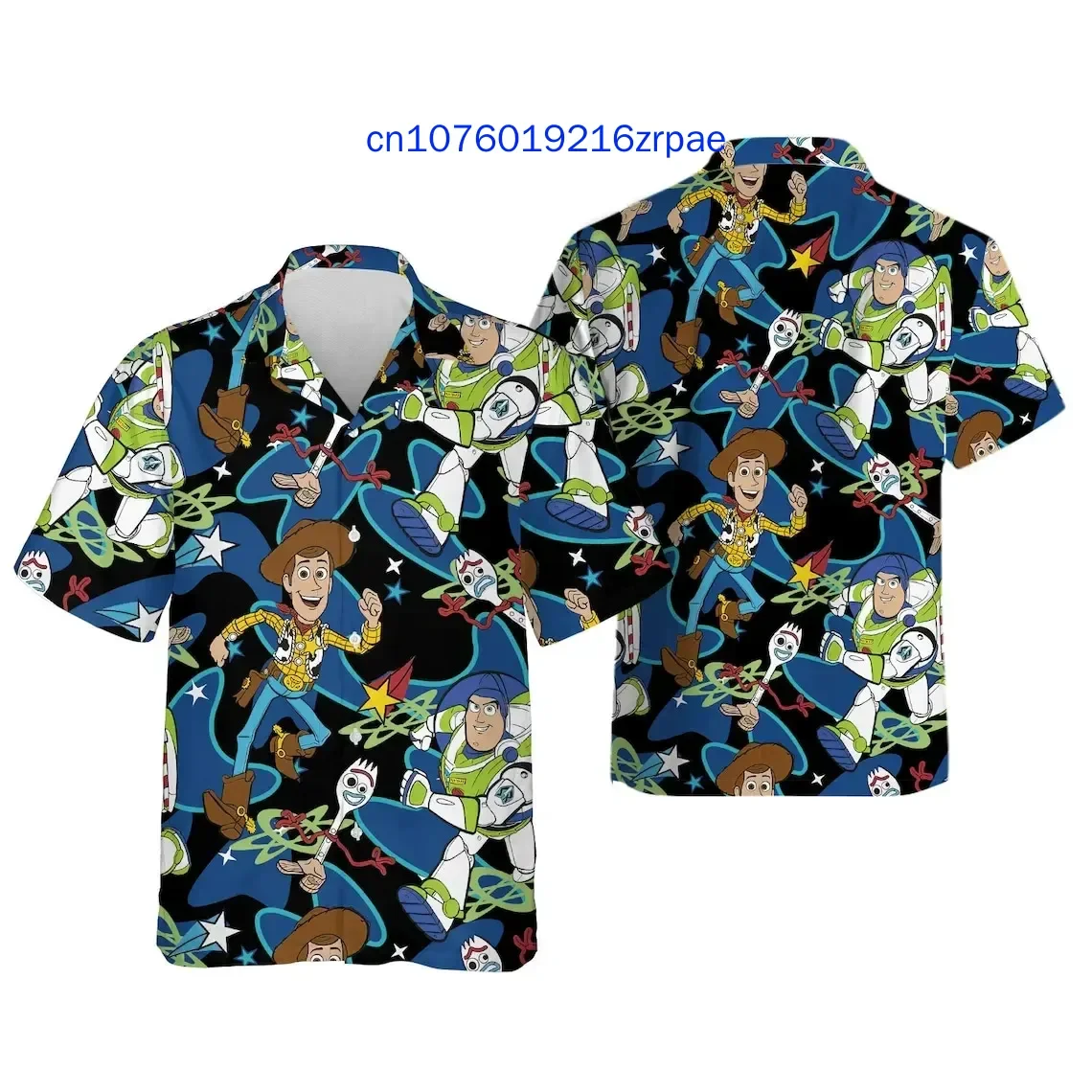 New Toy Story Hawaiian Shirt Mens Women Short Sleeve Button Up Shirt Woody Buzz Lightyear Hawaiian Shirt Cartoon Beach Shirt