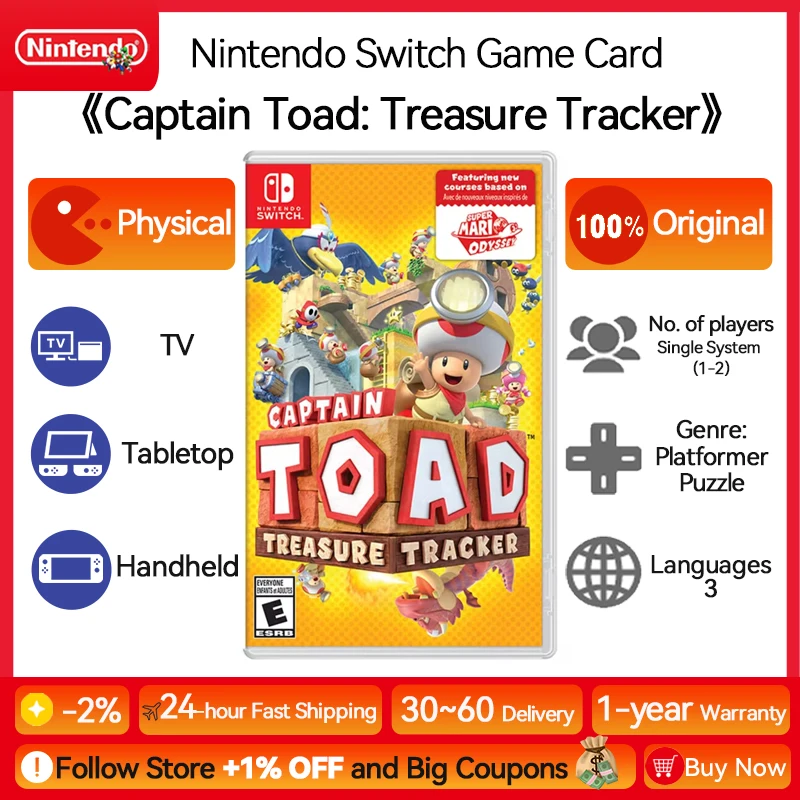 Captain Toad: Treasure Tracker Nintendo Switch Game Deals Physical for Nintendo Switch OLED Switch Lite Switch Game Cards