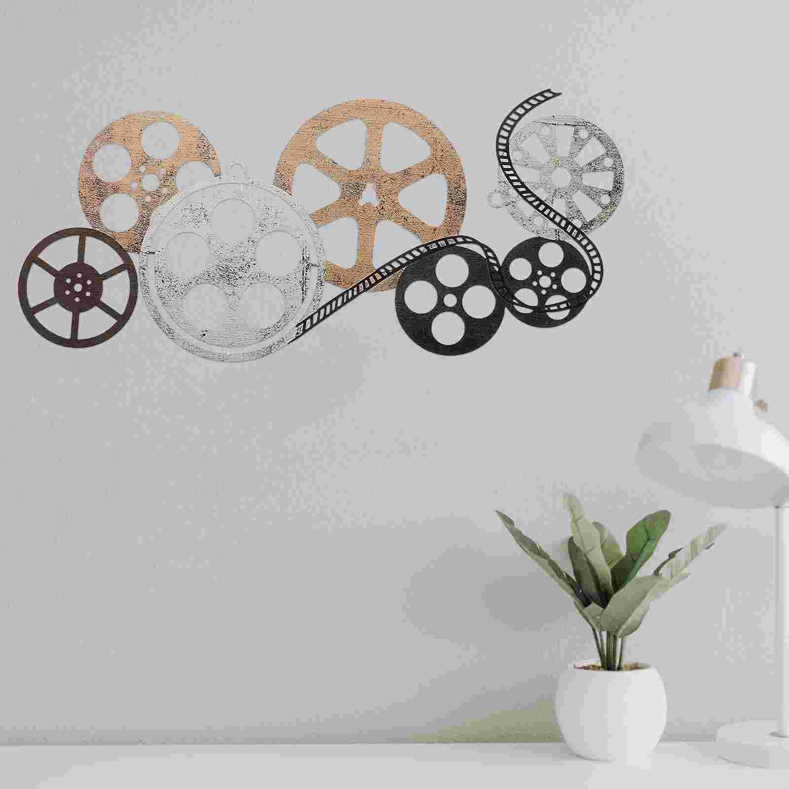 

Movie Reel Wall Decor Hanging Sculptures Room Locket Accessories Iron Delicate Theater Country