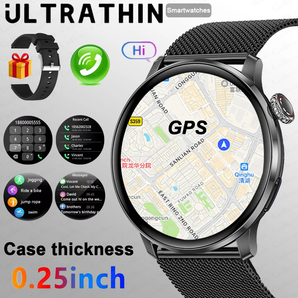 

ChiBear ультратонкие GPS умные часы женские часы с беспроводным вызовом мужской спортивный браслет здоровье водонепроницаемые умные часы для Android IOS