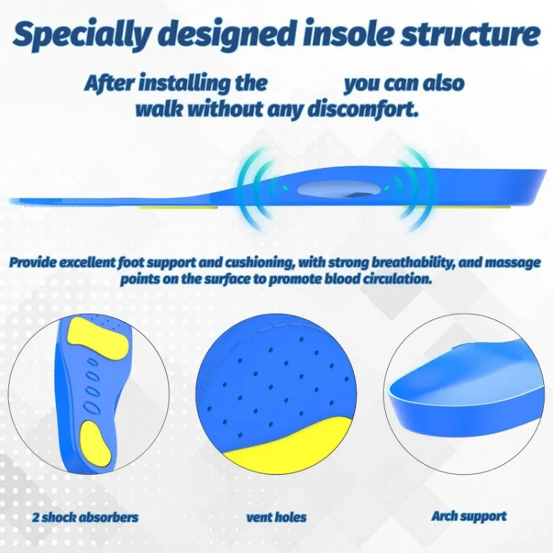 

A33T-Airtag Compatible Shock Absorbing Breathable Insole Case 135-150MM