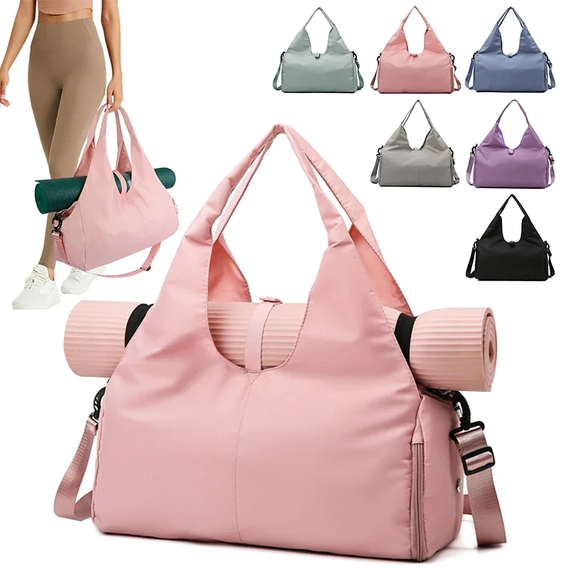 

Спортивная сумка большой емкости, многофункциональная водонепроницаемая сумка для фитнеса, коврик для йоги, разделение для сухого и влажного тренировок, уличная короткая дорожная сумка