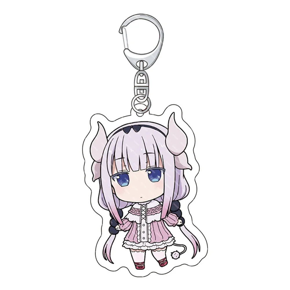 Q jenis Anime Kobayashi San Chi tidak ada pelayan naga gantungan kunci Miss Kobayashi's Dragon Maid Kanna Kamui angka akrilik gantungan kunci pemegang