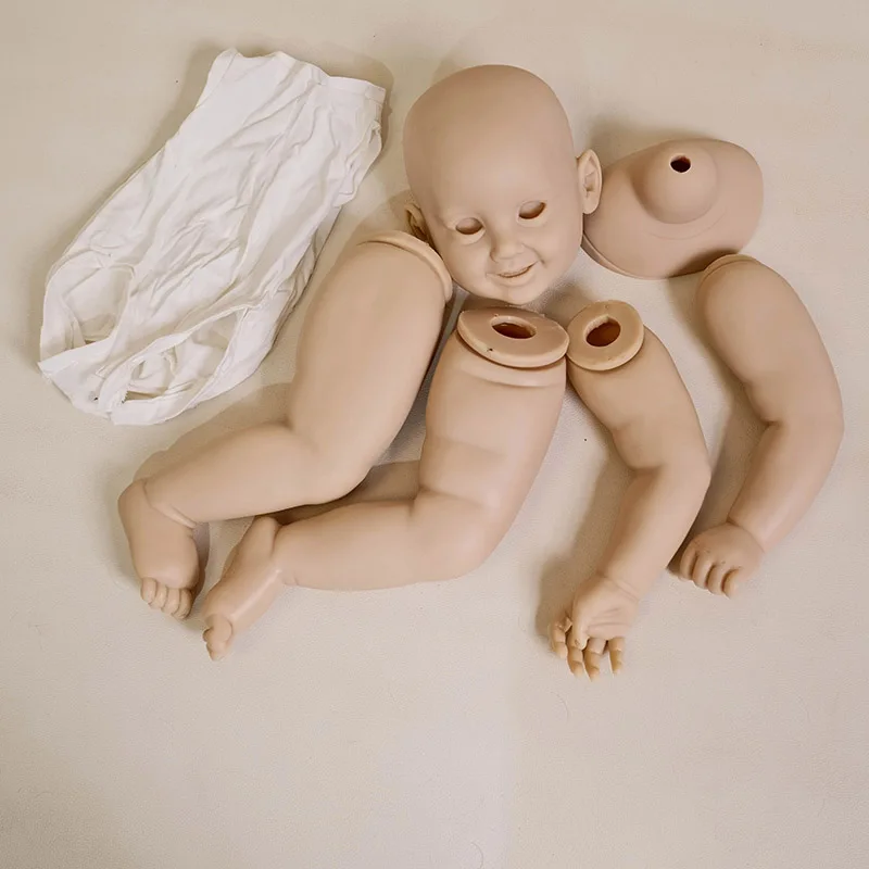 28inch Cammi with Cloth Body and Connectors Unpainted Unfinished Doll Parts DIY Blank Reborn Vinyl Doll kit