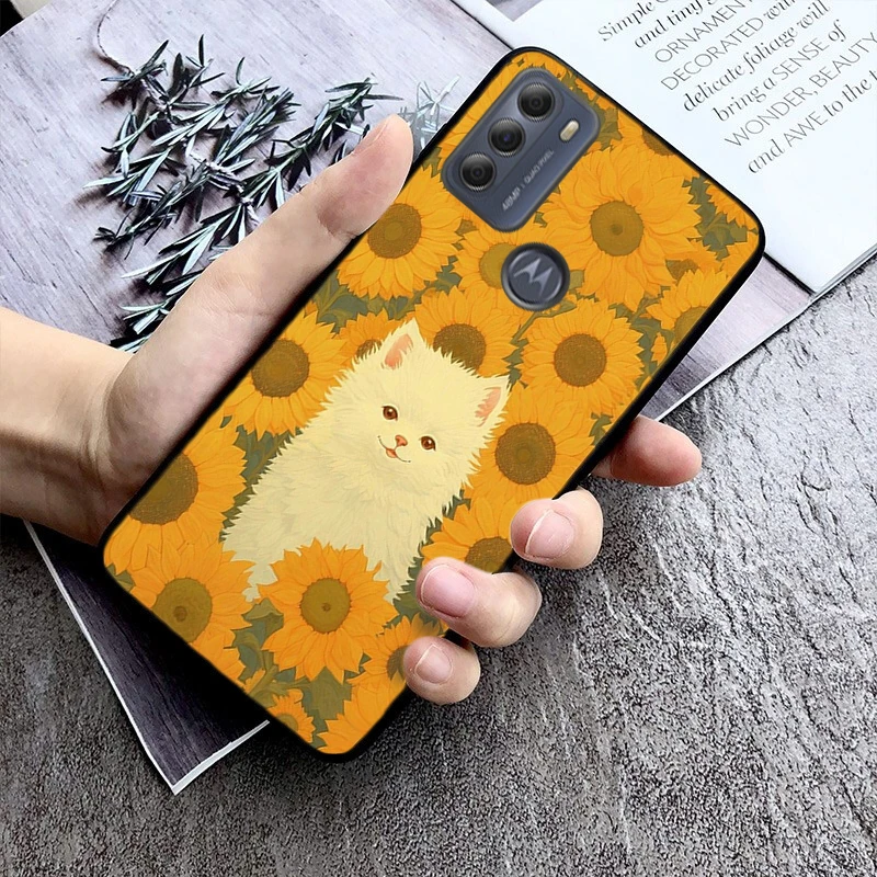 Sunflower Phone Case For Motorola G84 G22 G32 G34 G52 G10 G20 G30 G60 G60S G13 G50 G54 G62 G53 G72 G85 G24 Power