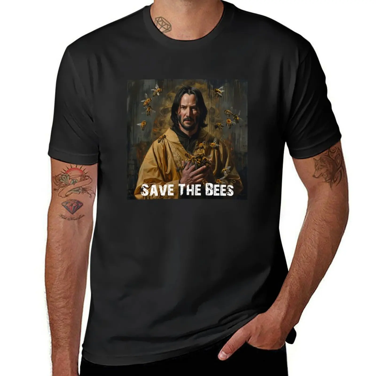

Keanu Saint, Save The Bees, Bee, BABA YAGA, JOHN WICK and Bees T-Shirt blue lock vintage t shirts tee shirts for men