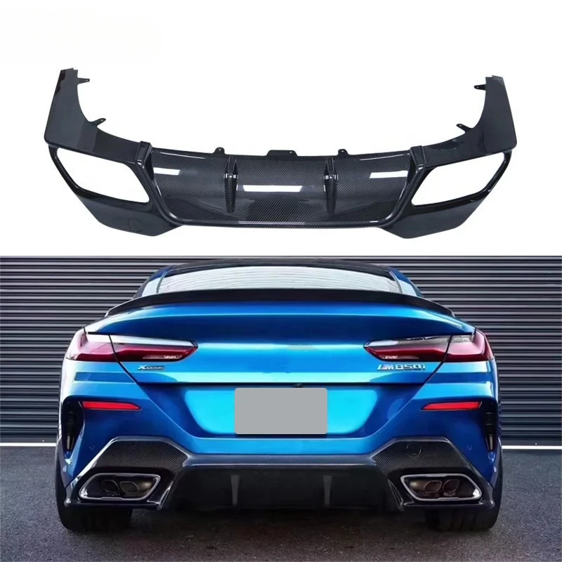

Высококачественный 3D-диффузор из карбона для заднего бампера BMW 8 серии G14 G15 G16, спойлер, элемент обвеса