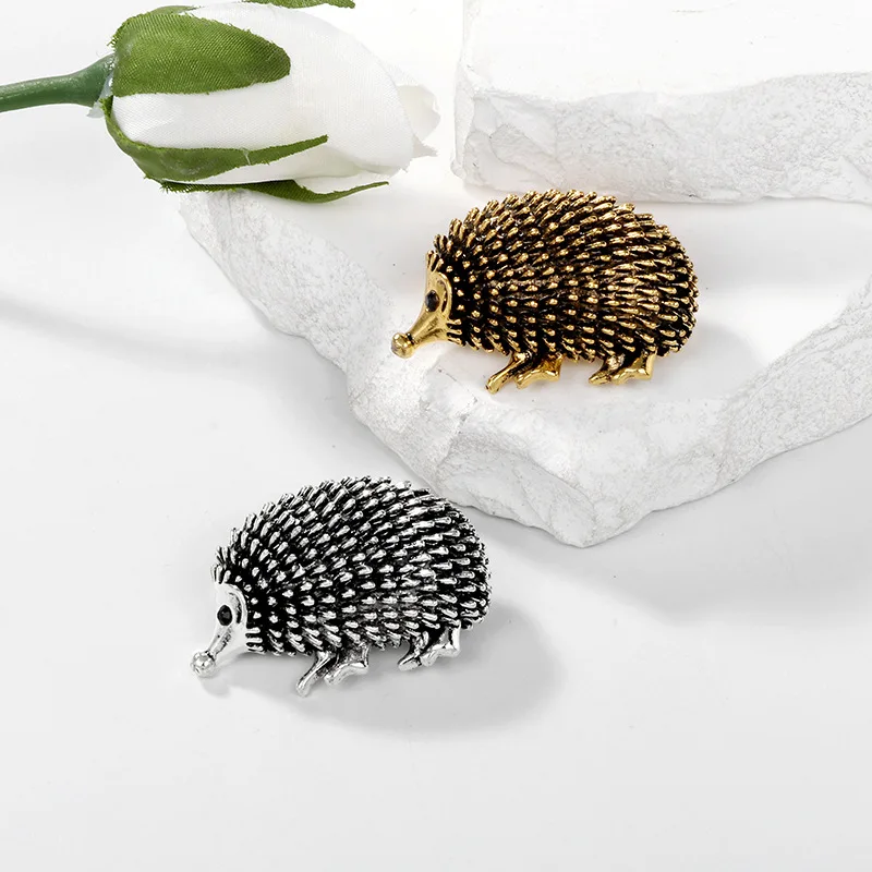 Broche de erizo creativo para hombres y mujeres, accesorios de ropa de animales lindos, alfileres de moda, regalos de joyería