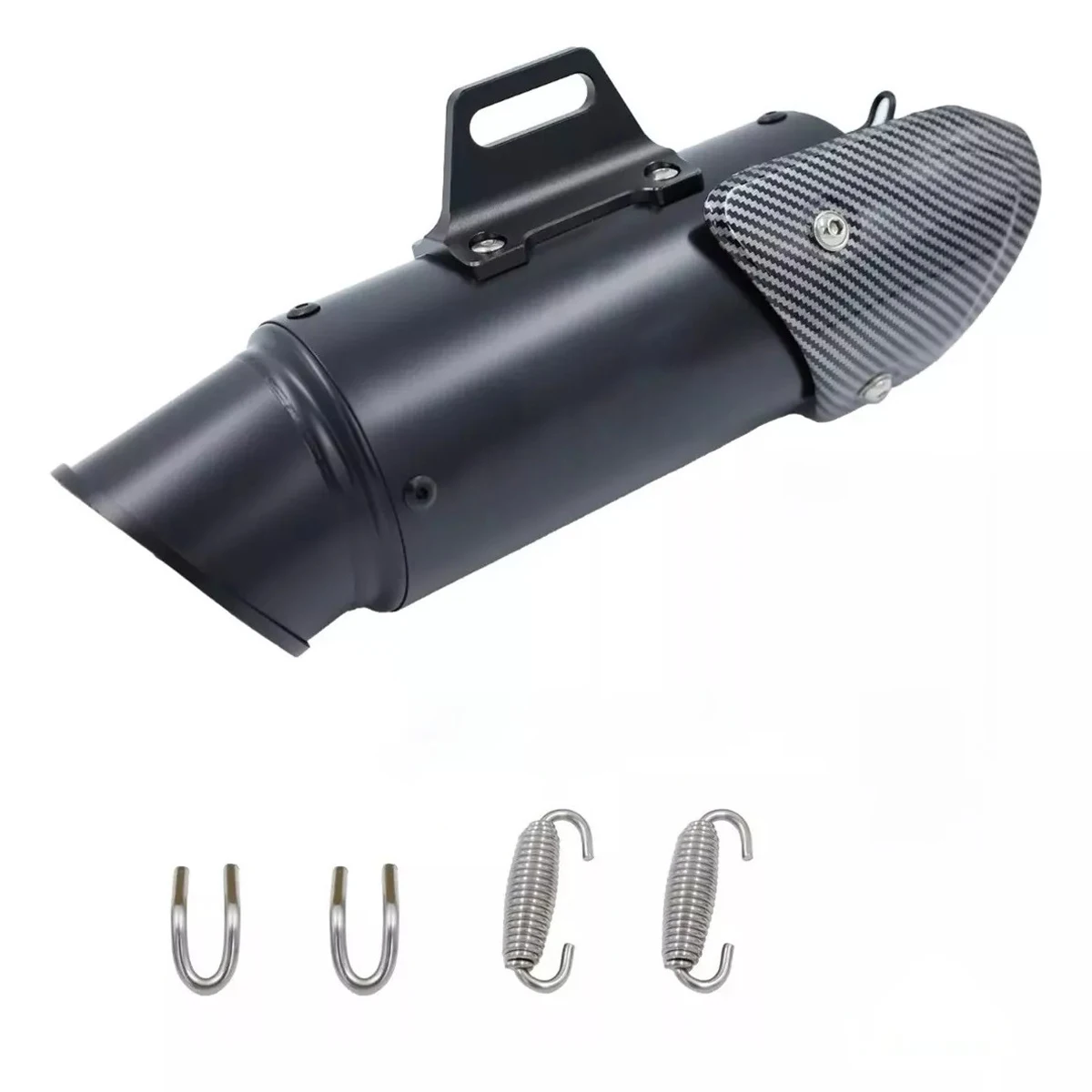 

60mm oblique mouth CNC ear band cover universal motorcycle black exhaust muffler steel silencer belt DB Killer Z1000 Z900 GSR600