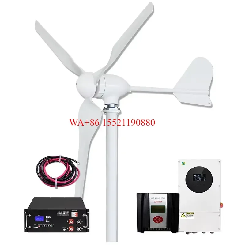 WMWMNU for CE Horizontal 5kw 10kw Wind Generator Wind Turbine System with Controller and Inverter