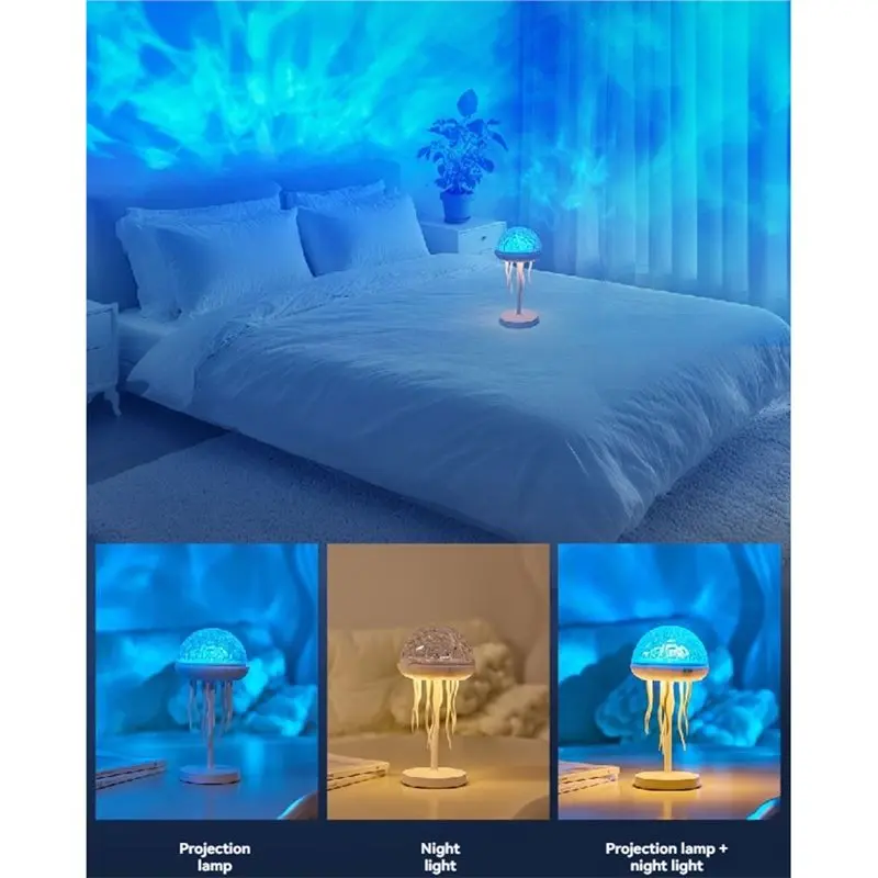 ABAE-Ocean Wave Projector Jellyfish Dynamic Starlight Water Ripple Atmosphere Night Light Soothing For Bedroom Decoration