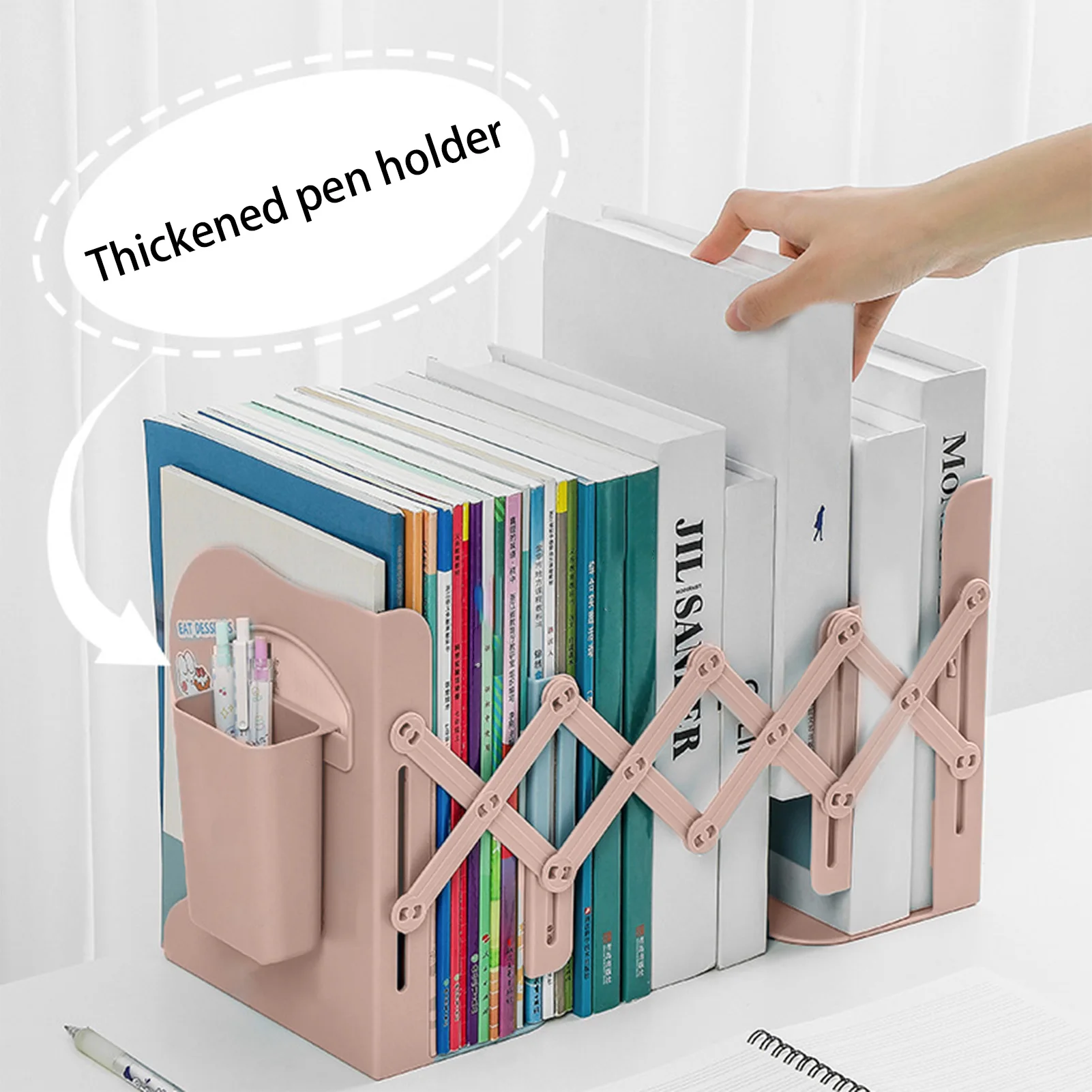 

Adjustable Book Stand Bookends Thickened Material Practical Nonskid Bookcase Suitable for Table Office Storage