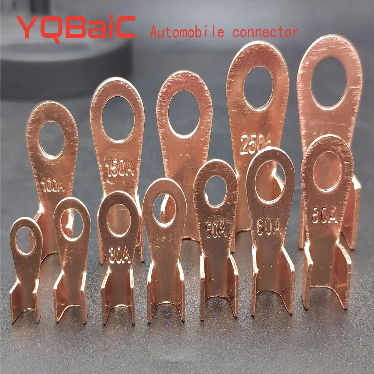 

Copper OT Terminal Non-Insulated Wire Connector Bare Electrical Cable Terminals Lug Battery Ring Crimp Terminal 5A-300A