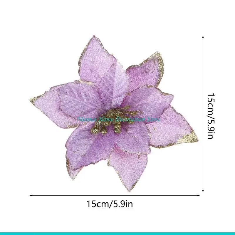 H7BF عيد الميلاد البونسيتة الزهور الاصطناعية شجرة إكليل زينة عيد الميلاد