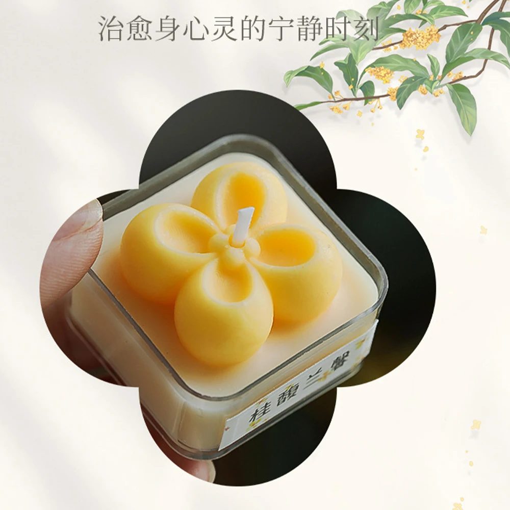 1Pc Soy Wax Osmanthus Scented Candle - Aromatherapy Smokeless Candle for Home Party Decor & Creative Birthday Gift