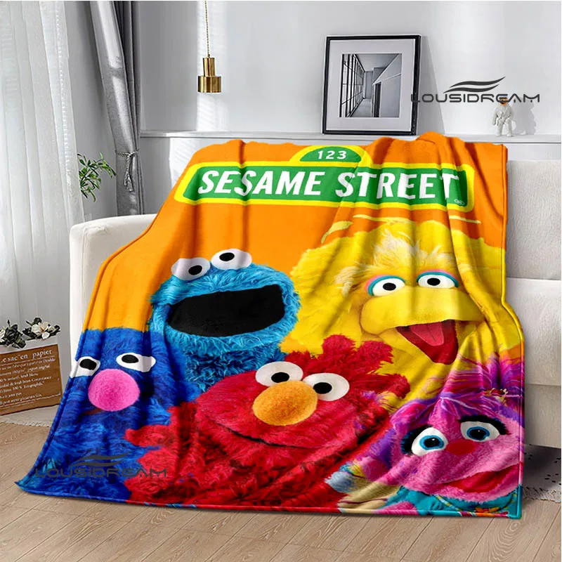 Sesame Street cartoon print blankets picnic blanket Warm Flannel blankets Soft and comfortable blanket bed linings Birthday Gift