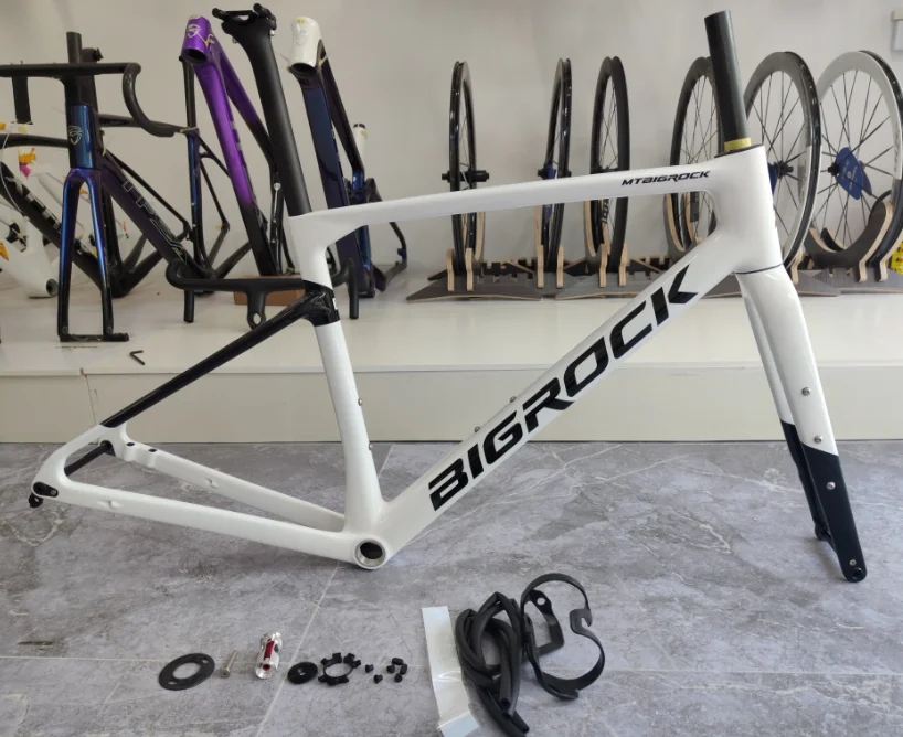 

Bigrock Frame Gravel Carbon Off Road Melon Frame 700c Внедорожный дорожный автомобиль BB T47 Дисковый гравийный карбоновый велосипедный каркас 700c * 47 мм