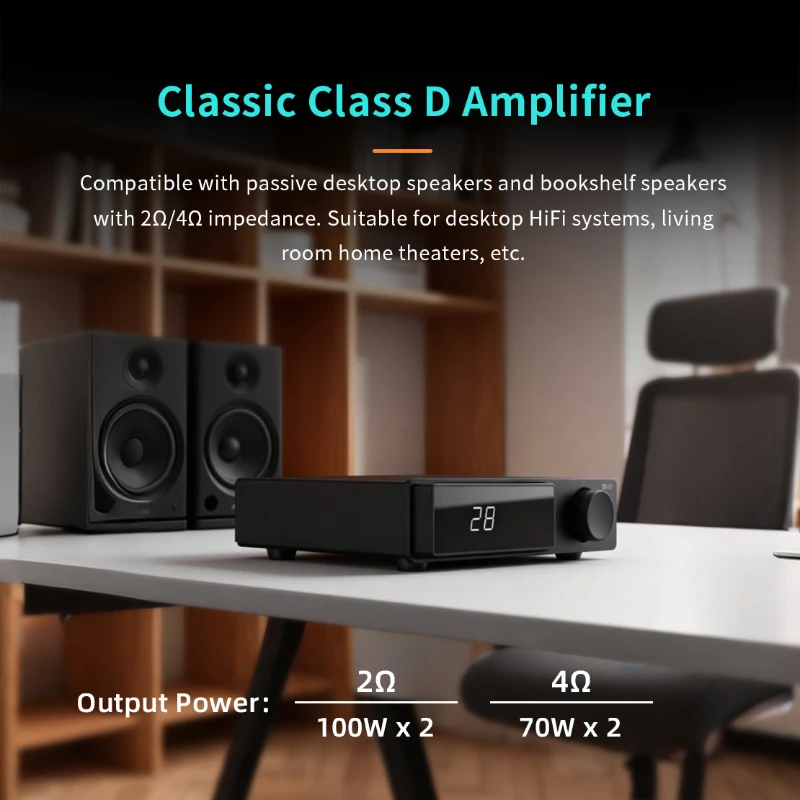 NUOVO SMSL AO10 Bluetooth HiFi Hi-Res Decoder DAC AMP Amplificatore di potenza Convertitore audio multifunzionale per la musica dell'auto domestica