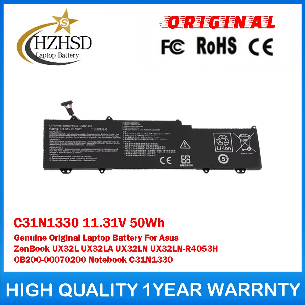 C31N1330 11.31V 50Wh Genuine Original Laptop Battery For Asus ZenBook UX32L UX32LA UX32LN UX32LN-R4053H 0B200-00070200 Notebook