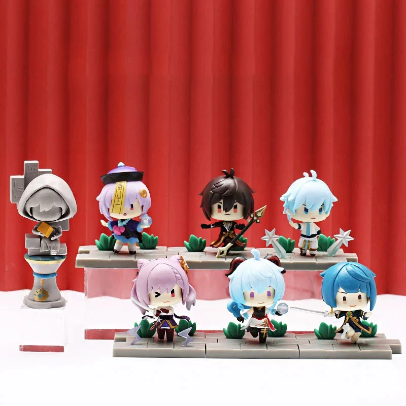 手作りのかわいいちびファイターフィギュアブラインドボックスセットランダムポーズミニグッズおもちゃアニメゲームキャラクターサプライズパック