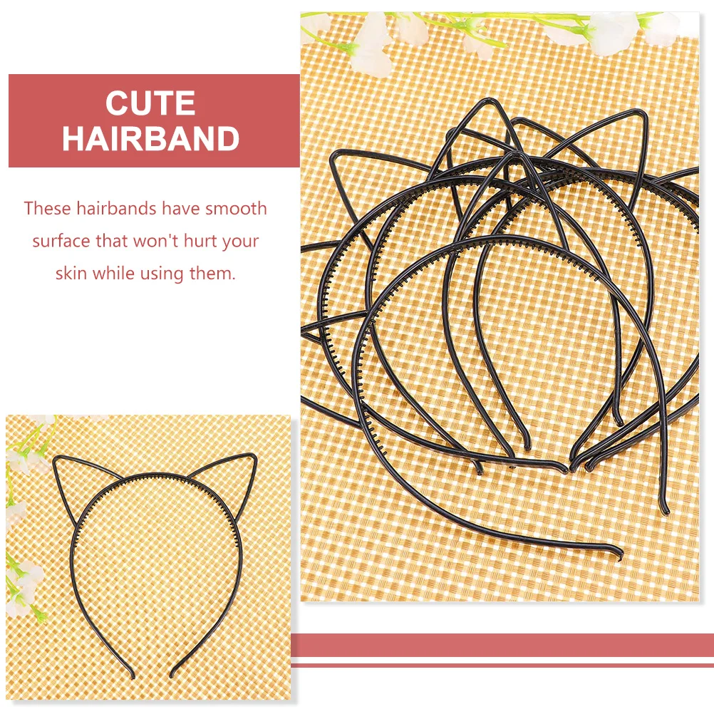 24 Pcs Cat Ears Headband Decor Party Costume Supplies Headdress Headgear Plastic Child Hair Hairband Cute