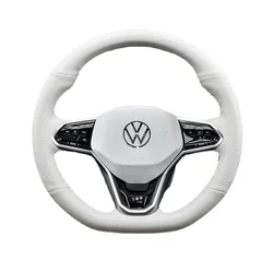Customized Hand Sewing Car Steering Wheel Cover for Volkswagen ID.3 ID.4 X ID.4 Crozz ID.6 X ID.6 Crozz Magotan Genuine Leather