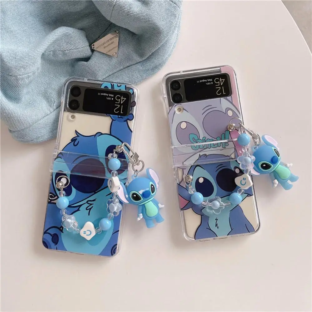 

Чехол Kawaii Stitch для телефона Samsung Galaxy ZFlip3 Zflip3 Z Flip 4 Flip3 Zflip Flip4, Жесткий Чехол из поликарбоната, Мультяшные чехлы