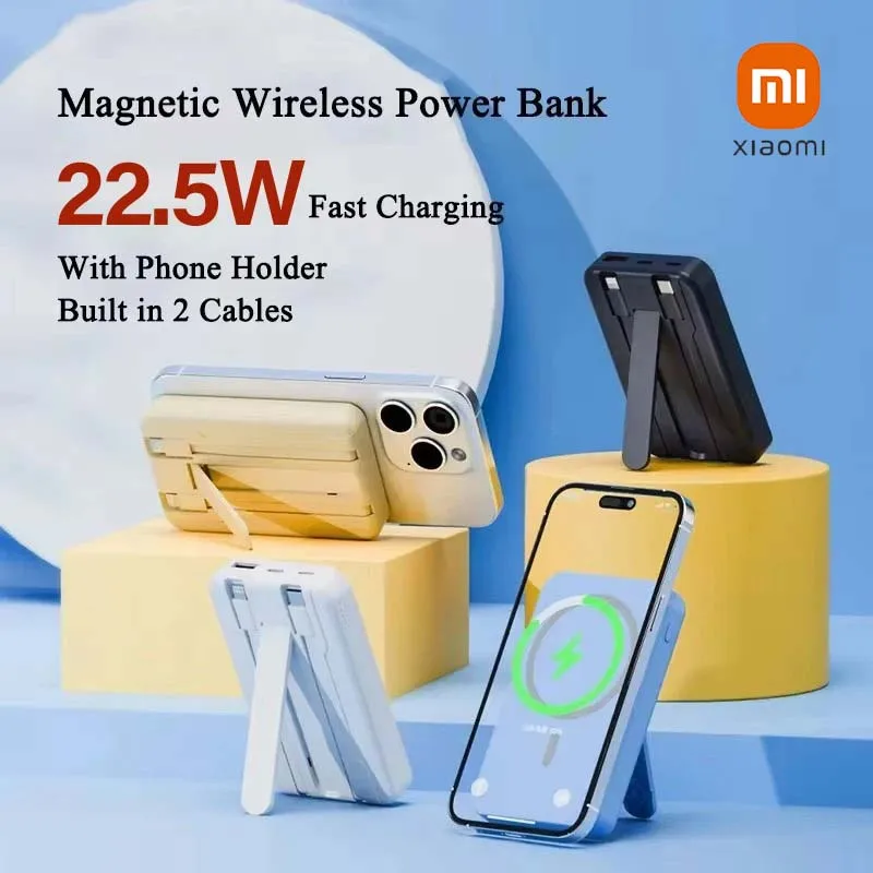Xiaomi 50000mah パワーバンク 22.5w 急速充電 Magsafe ワイヤレス充電用 内蔵ケーブル iPhone 用ポータブルパワーバンク