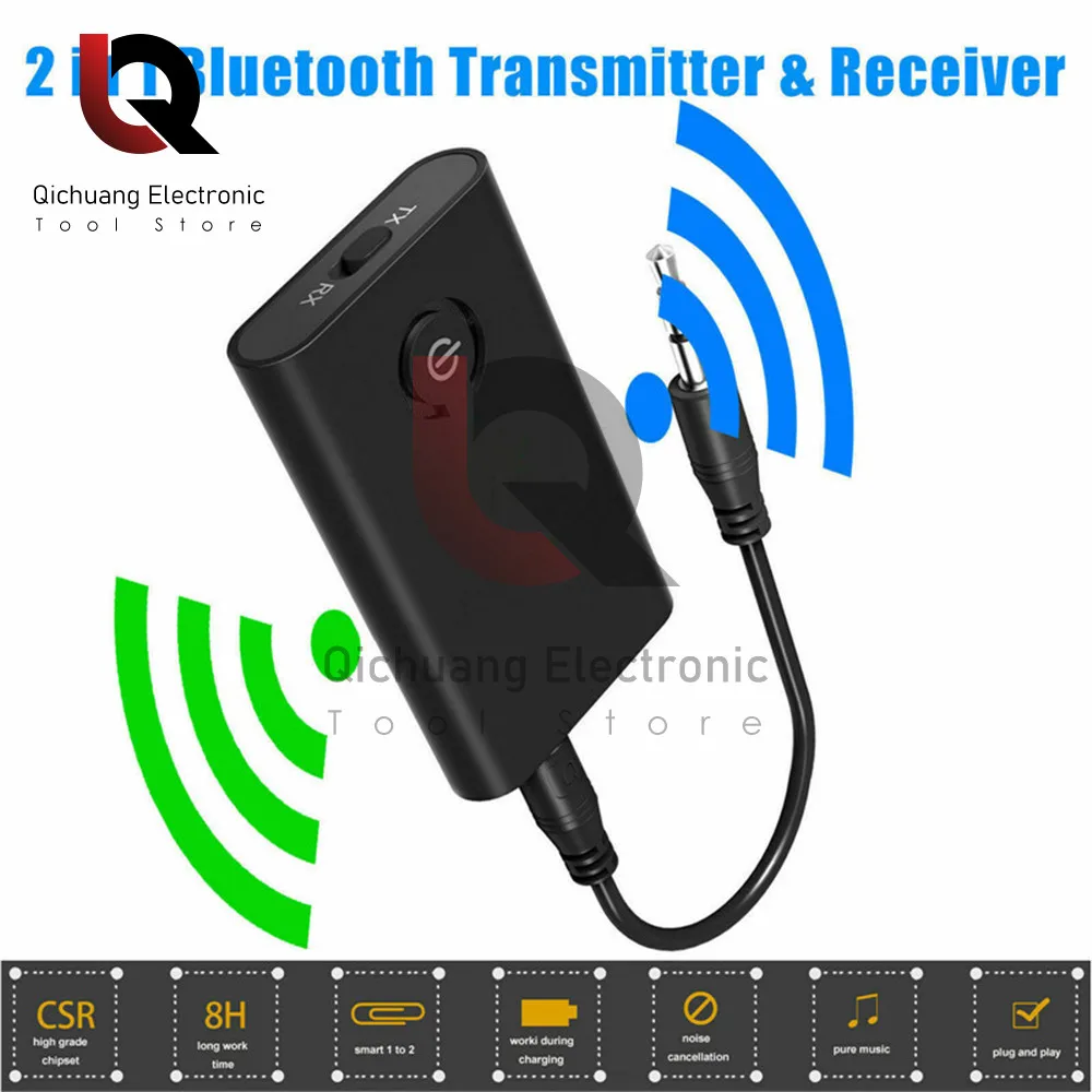 2-en-1 Bluetooth Adaptateur Émetteur Récepteur Bluetooth A2DP AVRCP V4.0 Sans Fil 3.5mm Adaptateur Stéréo pour Écouteurs TV Voiture Audio