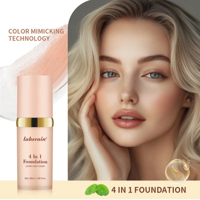 Color Changing Foundation 4 In 1 Moisturizer Longwearing Waterproof Concealer Even Skin Toning Sunscreen Spf 30 Whitening Makeup